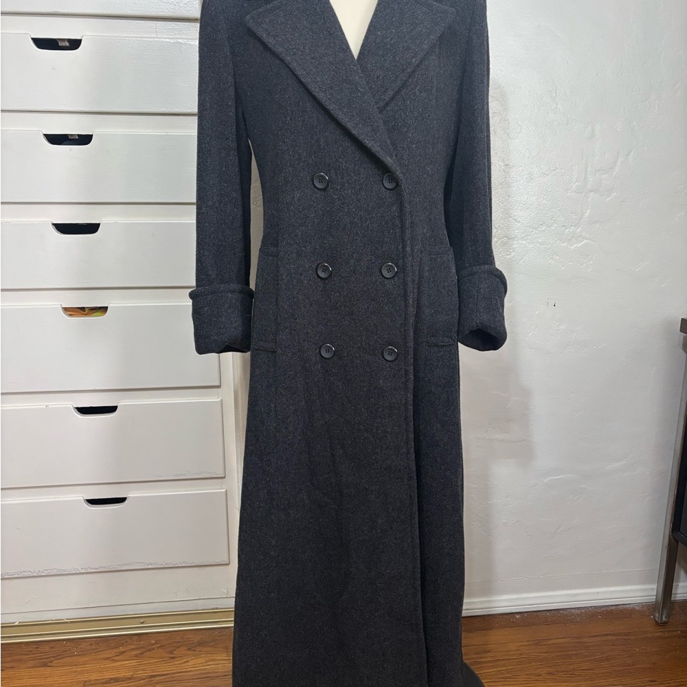 Vintage Jonanthan Michael Long Women’s Coat Double Breasted Charcoal Grey USA